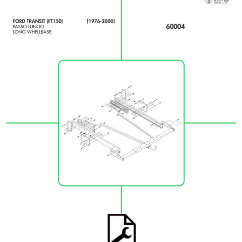 Base Con Prolunghe Gancio Traino Ford Transit FT150 1976-2000 Vers. Passo Lungo