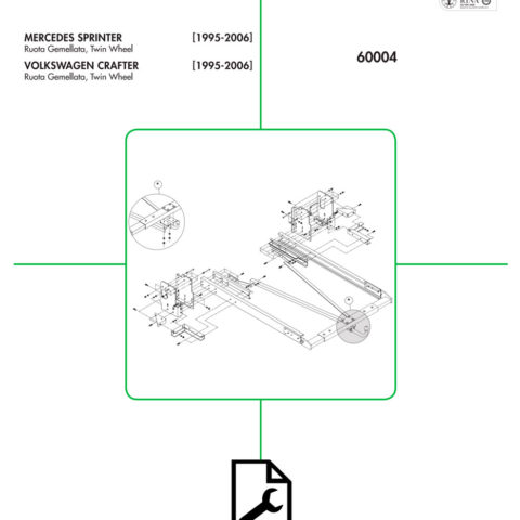 Base Con Prolunghe Gancio Traino Mercedes Sprinter, VW Crafter Ruota Gemellata Dal 1995 Al 2006