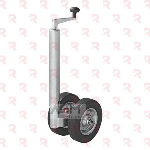 RUOTINO D’APPOGGIO TELESCOPICO DOPPIO – TUBO Ø MM. 48 – H 550/770 – RUOTA ACCIAIO Mm. 200X50