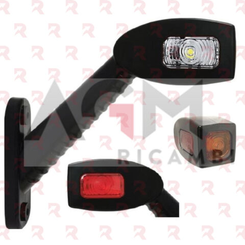 FANALE INGOMBRO LATERALE SX INCLINATO 90° BIANCO/ROSSO/ARANCIONE LED