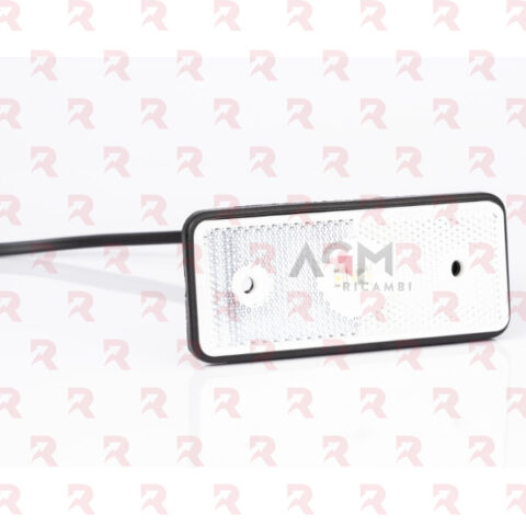 FANALE INGOMBRO ANTERIORE CON CATADIOTTRO BIANCO 12/24V  (CAVO 2×0,50 – CM. 15)