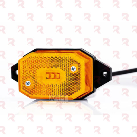 FANALE INGOMBRO LATERALE CON CATADIOTTRO ARANCIO 12/36V  (CAVO 2×0,75 – CM. 40)