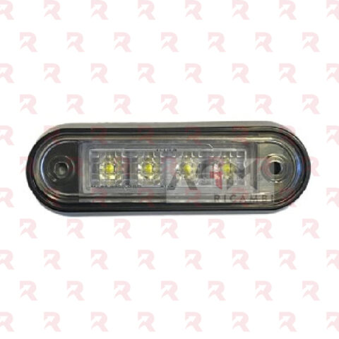 FANALE INGOMBRO ANTERIORE CON CATADIOTTRO BIANCO 12/24V  (CAVO 2×0,50 – CM. 30)